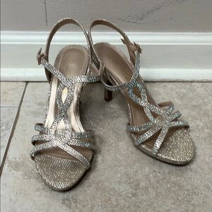 Elegant Gold Strappy Heels